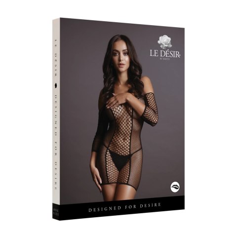 Le Desir Mini sukienka S-XL z siateczki i krotkim rękawem czarna Le Desir Mini sukienka S-XL z siateczki i krotkim rękawem czarna