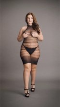 Le Desir Plus Size mini sukienka koronkowa z wysokim dekoltem XXL-5XL