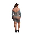 Le Desir Queen Size mini sukienka z długim rękawem i siateczką XL-4XL