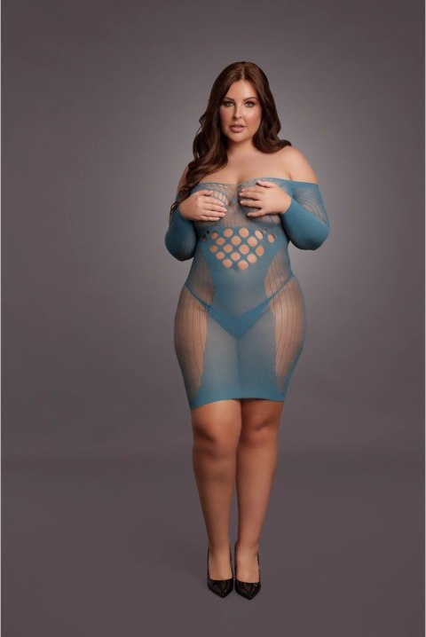 Le Desir Queen Size mini sukienka z długim rękawem i siateczką XL-4XL Le Desir Queen Size mini sukienka z długim rękawem i siateczką XL-4XL