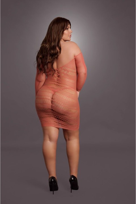 Le Desir Queen Size mini sukienka z długim rękawem i siateczką, czarna XL-4XL Le Desir Queen Size mini sukienka z długim rękawem i siateczką, czarna XL-4XL