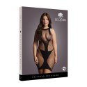 Le Desir Sukienka Mini Plus Size z Dekoltem V Kontrastowa Siateczka