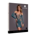 Le Desir Sukienka Mini z Długim Rękawem i Kontrastową Siateczką S-XL