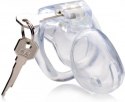 XR Brands Clear Captor średnia klatka intymna z kluczami ABS