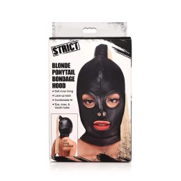 XR Brands Maska skorzana z blond kucykiem, otwarte oczy i usta