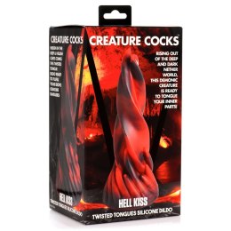 XR Brands Twisted Tongues silikonowy model intymny czarno-czerwony