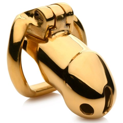 XR Brands klatka intymna stal nierdzewna 18K złoto, 2 pierścienie