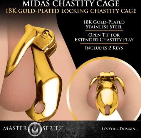 XR Brands klatka intymna stal nierdzewna 18K złoto, 2 pierścienie XR Brands klatka intymna stal nierdzewna 18K złoto, 2 pierścienie