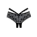 Allure Heartbreaker majtki koronkowe z otwartym klinem, czarne