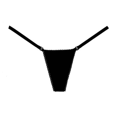 Obsessive Velvet Allure - stringi damskie z aksamitu, czarne Obsessive Velvet Allure - stringi damskie z aksamitu, czarne