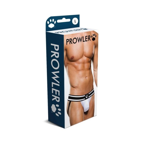 Prowler Jock Strap S - anatomiczne majtki na paskach, otwarty tył, czarno-białe Prowler Jock Strap S - anatomiczne majtki na paskach, otwarty tył, czarno-białe