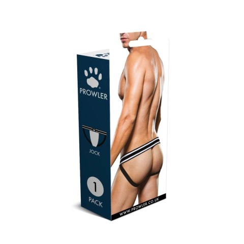 Prowler Jock Strap S - anatomiczne majtki na paskach, otwarty tył, czarno-białe Prowler Jock Strap S - anatomiczne majtki na paskach, otwarty tył, czarno-białe