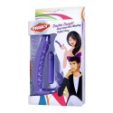 XR Brands Double Delight Rabbit Ring fioletowy silikonowy pierścień wibrujący