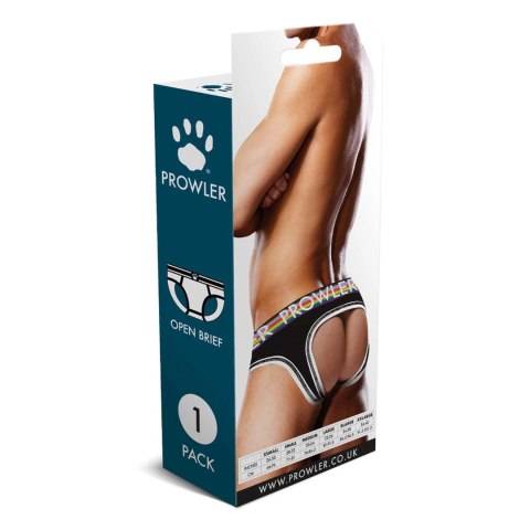 Prowler Figi męskie PAW M - otwarty tył, czarne, wzor Progress Pride Prowler Figi męskie PAW M - otwarty tył, czarne, wzor Progress Pride