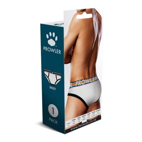 Prowler PAW BRIEF XL - Majtki męskie białe, tęczowy pas, rozmiar XL Prowler PAW BRIEF XL - Majtki męskie białe, tęczowy pas, rozmiar XL