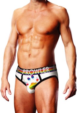 Prowler PAW Brief XS białe - męskie majtki Pride, pasek z logo