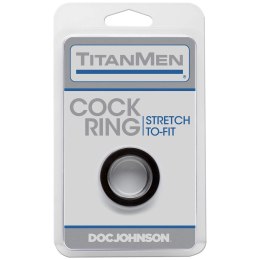 Doc Johnson TitanMen Stretch-To-Fit elastyczny pierścień TPR czarny