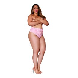 Dreamgirl Majtki damskie koronkowe z wysokim stanem 3XL czarne