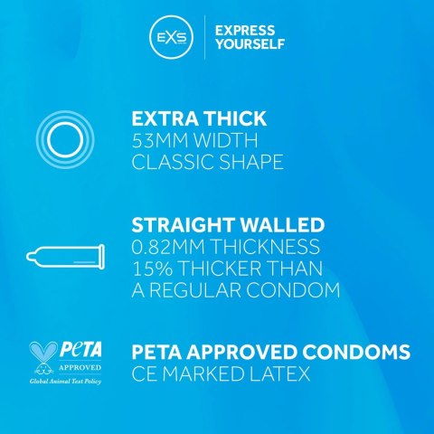 EXS Extra Thick - 144 szt. prezerwatywy, grubsza ścianka, bez zapachu EXS Extra Thick - 144 szt. prezerwatywy, grubsza ścianka, bez zapachu