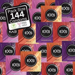 EXS Mix Smakow Prezerwatywy 144 sztuki - Truskawka, Czekolada, Guma, Cola