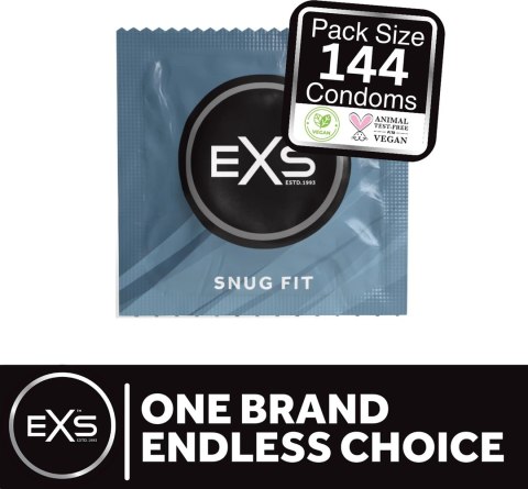 EXS Snug Fit 49 mm 144 szt. - precyzyjne dopasowanie, cienki lateks EXS Snug Fit 49 mm 144 szt. - precyzyjne dopasowanie, cienki lateks