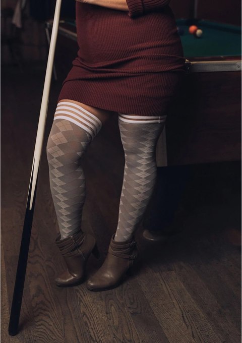 Kix'ies Golf Collection Pończochy Thigh-High, wzor argyle, antypoślizgowe Kix'ies Golf Collection Pończochy Thigh-High, wzor argyle, antypoślizgowe