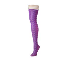 Kix'ies Golf Collection Thigh-High - Pończochy argyle z powłoką antypoślizgową