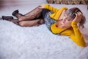 Kix'ies Rajstopy Spider Web Czarne Siateczkowe Rozmiar C