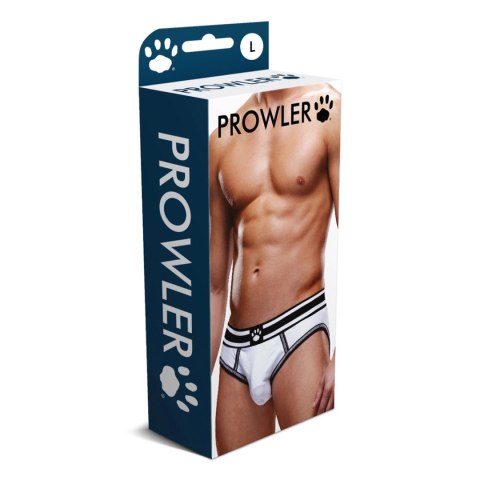 Prowler Brief XS - majtki na paskach, otwarty tył, czarno-białe Prowler Brief XS - majtki na paskach, otwarty tył, czarno-białe