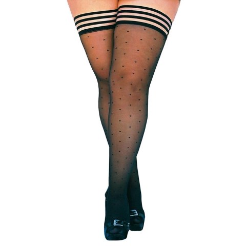Kixies Ally A Pończochy samonośne retro kropki czarne Kixies Ally A Pończochy samonośne retro kropki czarne