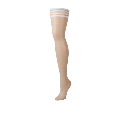Kixies Brooke Leanne C Pończochy w kropki białe, elastyczne retro Kixies Brooke Leanne C Pończochy w kropki białe, elastyczne retro
