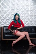 Kixies Claudia Pończochy siateczkowe Large Mesh rozmiar C czarne