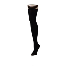 Kixies Danielle B - Pończochy samonośne czarne kryjące Plus Size