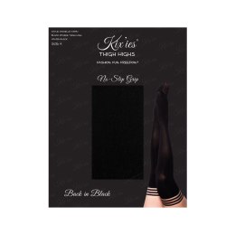 Kixies Danielle B - Pończochy samonośne czarne kryjące Plus Size