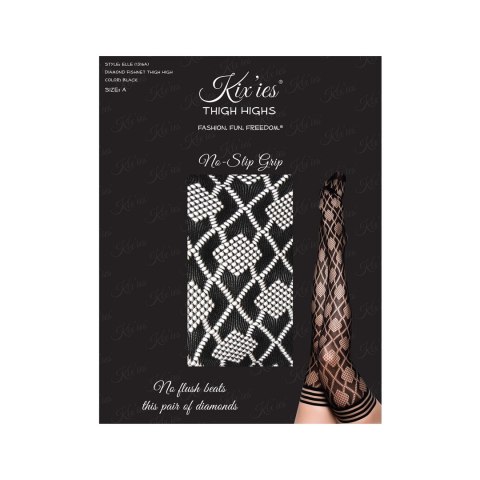 Kix'ies Elle Pończochy z Diamentową Siateczką Czarny Wysoki Stan Kix'ies Elle Pończochy z Diamentową Siateczką Czarny Wysoki Stan