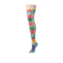 Kix'ies Gilly B Pończochy Tie-Dye Kolorowe Antypoślizgowe
