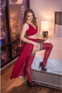 Kix'ies Heather D - Pończochy Cabernet nieprzezroczyste, antypoślizgowe