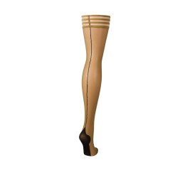Kix'ies Ruby D Pończochy do Kolan Sheer Nude z Czarnym Szwem, Rozmiar D