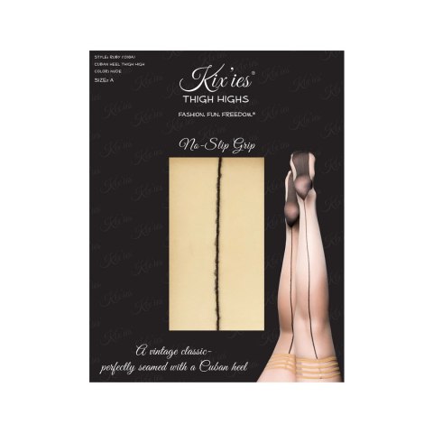 Kix'ies Ruby Pończochy Sheer Knee-High Nude z Czarnym Szwem, Rozmiar A Kix'ies Ruby Pończochy Sheer Knee-High Nude z Czarnym Szwem, Rozmiar A