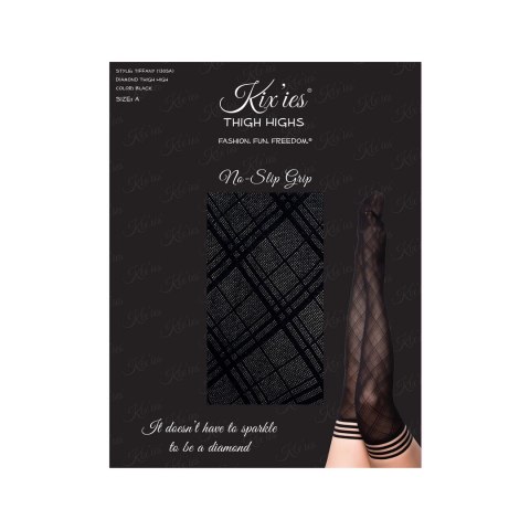 Kix'ies Tiffany D Pończochy samonośne czarne geometryczne Kix'ies Tiffany D Pończochy samonośne czarne geometryczne