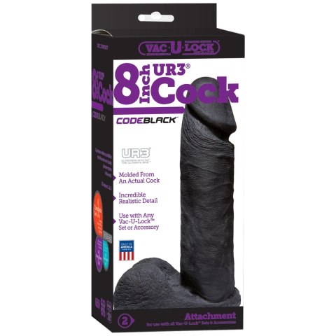Doc Johnson Code Black Vac-U-Lock 20 cm model anatomiczny UR3 Doc Johnson Code Black Vac-U-Lock 20 cm model anatomiczny UR3