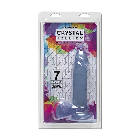 Doc Johnson Crystal Jellies 18 cm z jądrami - przezroczysty model z przyssawką Doc Johnson Crystal Jellies 18 cm z jądrami - przezroczysty model z przyssawką