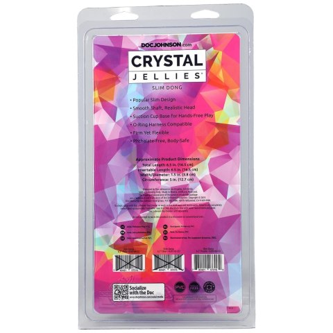 Doc Johnson Crystal Jellies Narrow 15 cm Transparentny model z przyssawką Doc Johnson Crystal Jellies Narrow 15 cm Transparentny model z przyssawką