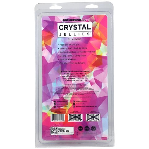 Doc Johnson Crystal Jellies Slim Model 15 cm z przyssawką, przezroczysty Doc Johnson Crystal Jellies Slim Model 15 cm z przyssawką, przezroczysty