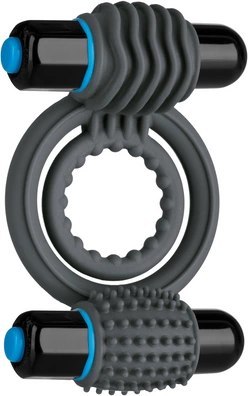 Doc Johnson Double Ring Vibrating System czarny silikonowy 10 trybow
