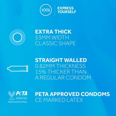 EXS Extra Thick 12 szt. prezerwatywy z wytrzymałego lateksu EXS Extra Thick 12 szt. prezerwatywy z wytrzymałego lateksu