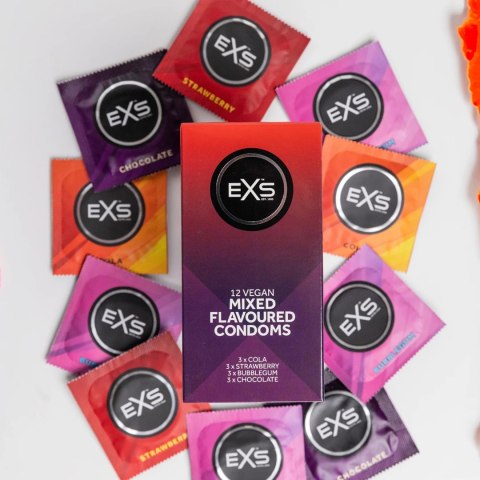 EXS Mix Smakowy Prezerwatywy 12 sztuk - Truskawka, Czekolada, Guma Balonowa, Cola EXS Mix Smakowy Prezerwatywy 12 sztuk - Truskawka, Czekolada, Guma Balonowa, Cola