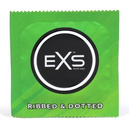 EXS Ribbed & Dotted 3w1 12 szt. prezerwatywy lateksowe prążkowane