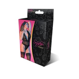Magic Silk Exposed Body L/XL z głębokim dekoltem i stringami