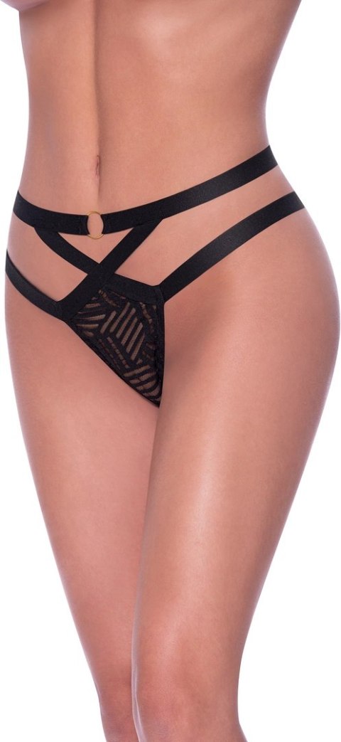 Magic Silk Exposed Cheeky - Majtki siateczkowe L/XL ze złotym detalem Magic Silk Exposed Cheeky - Majtki siateczkowe L/XL ze złotym detalem